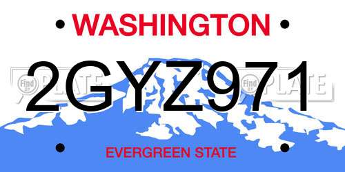 2GYZ971 Washington License Plate