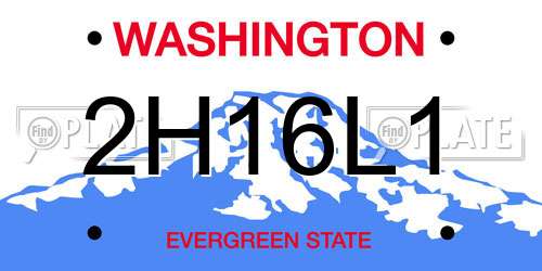2H16L1 Washington License Plate