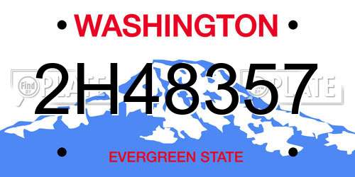 2H48357 Washington License Plate