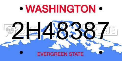 2H48387 Washington License Plate