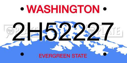 2H52227 Washington License Plate