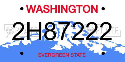 2H87222 Washington License Plate