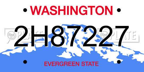 2H87227 Washington License Plate