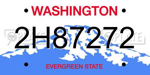 2H87272 Washington License Plate