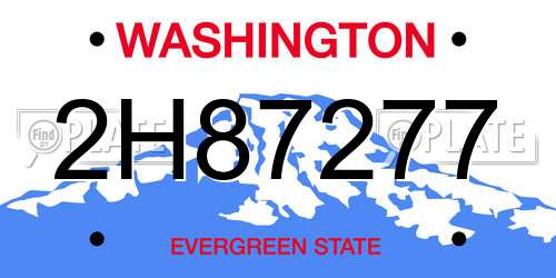 2H87277 Washington License Plate