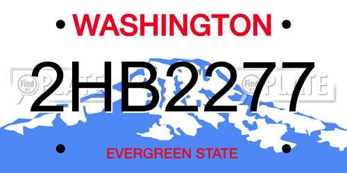 2HB2277 Washington License Plate