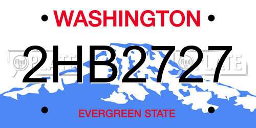2HB2727 Washington License Plate