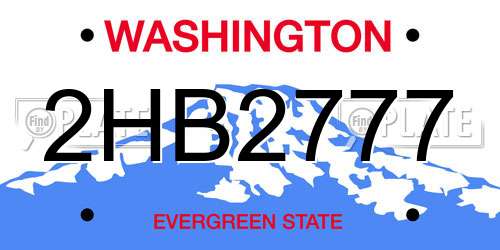 2HB2777 Washington License Plate