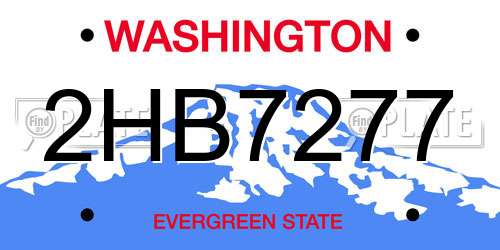 2HB7277 Washington License Plate