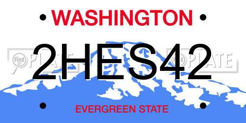 2HES42 Washington License Plate