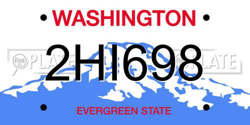 2HI698 Washington License Plate
