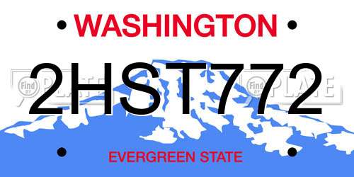 2HST772 Washington License Plate