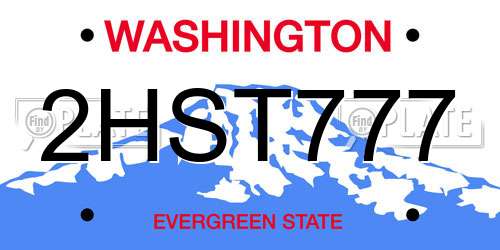 2HST777 Washington License Plate