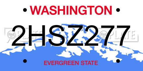 2HSZ277 Washington License Plate