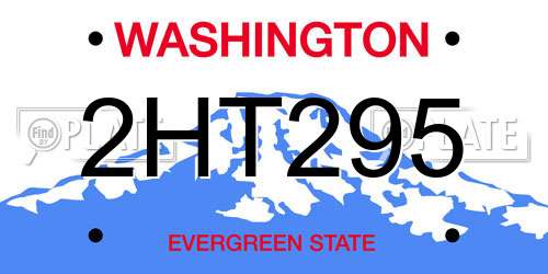 2HT295 Washington License Plate