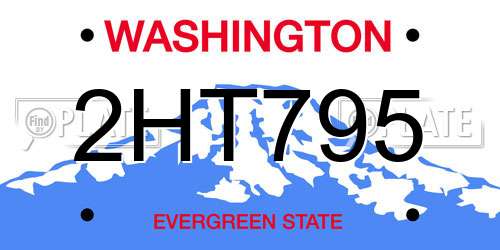 2HT795 Washington License Plate