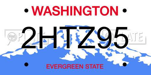 2HTZ95 Washington License Plate