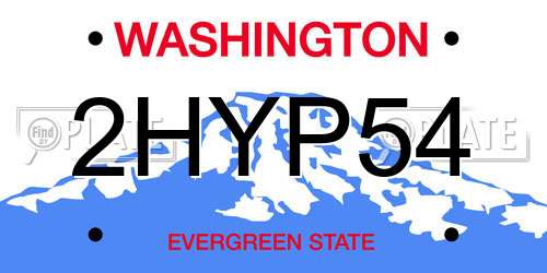 2HYP54 Washington License Plate