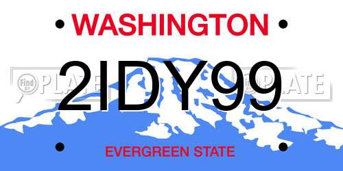 2IDY99 Washington License Plate