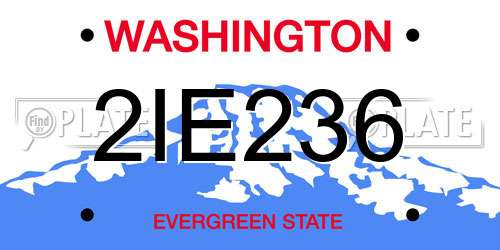 2IE236 Washington License Plate