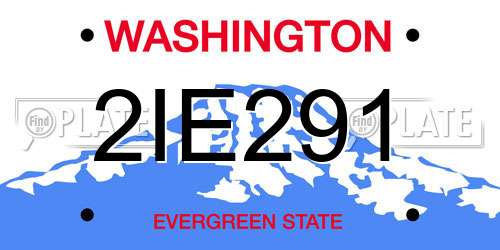 2IE291 Washington License Plate