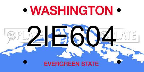 2IE604 Washington License Plate