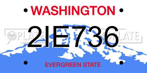2IE736 Washington License Plate