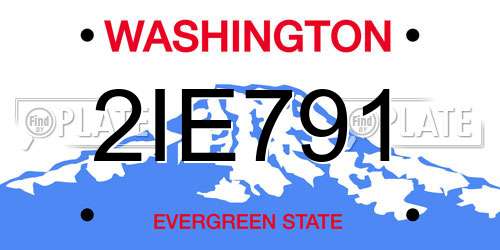 2IE791 Washington License Plate