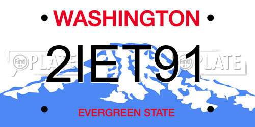 2IET91 Washington License Plate