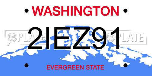 2IEZ91 Washington License Plate