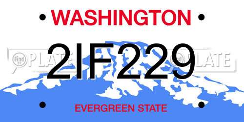 2IF229 Washington License Plate