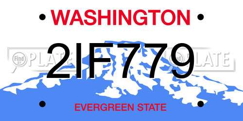 2IF779 Washington License Plate
