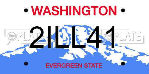 2ILL41 Washington License Plate