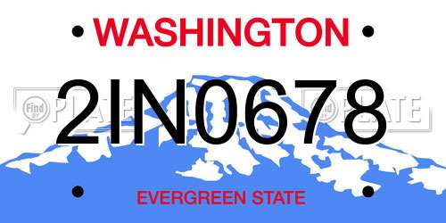 2IN0678 Washington License Plate
