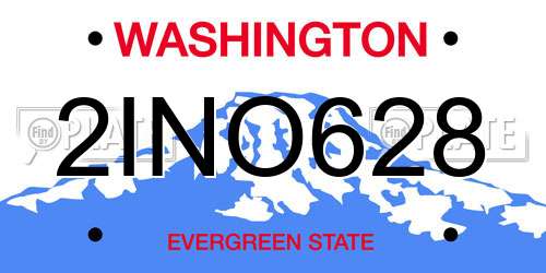 2INO628 Washington License Plate
