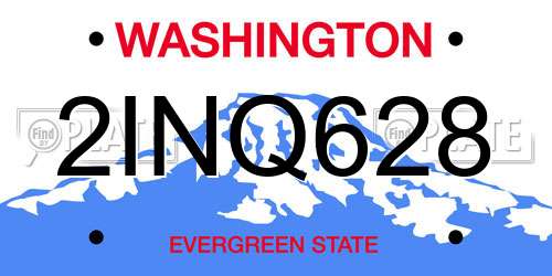 2INQ628 Washington License Plate