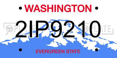 2IP9210 Washington License Plate