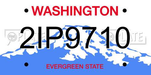 2IP9710 Washington License Plate