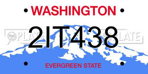 2IT438 Washington License Plate