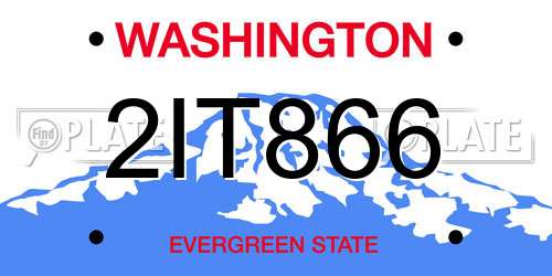 2IT866 Washington License Plate