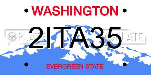 2ITA35 Washington License Plate