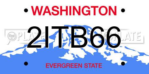 2ITB66 Washington License Plate
