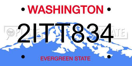 2ITT834 Washington License Plate