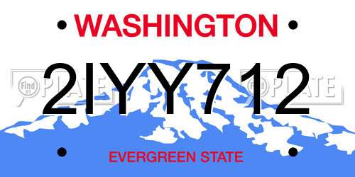 2IYY712 Washington License Plate