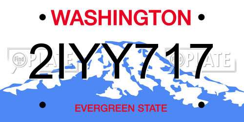 2IYY717 Washington License Plate