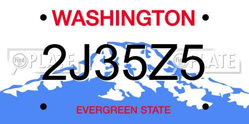 2J35Z5 Washington License Plate