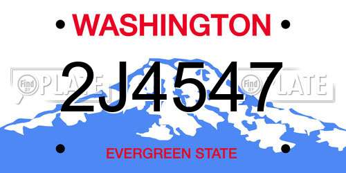 2J4547 Washington License Plate