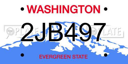 2JB497 Washington License Plate