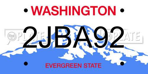 2JBA92 Washington License Plate