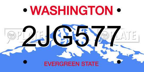 2JG577 Washington License Plate